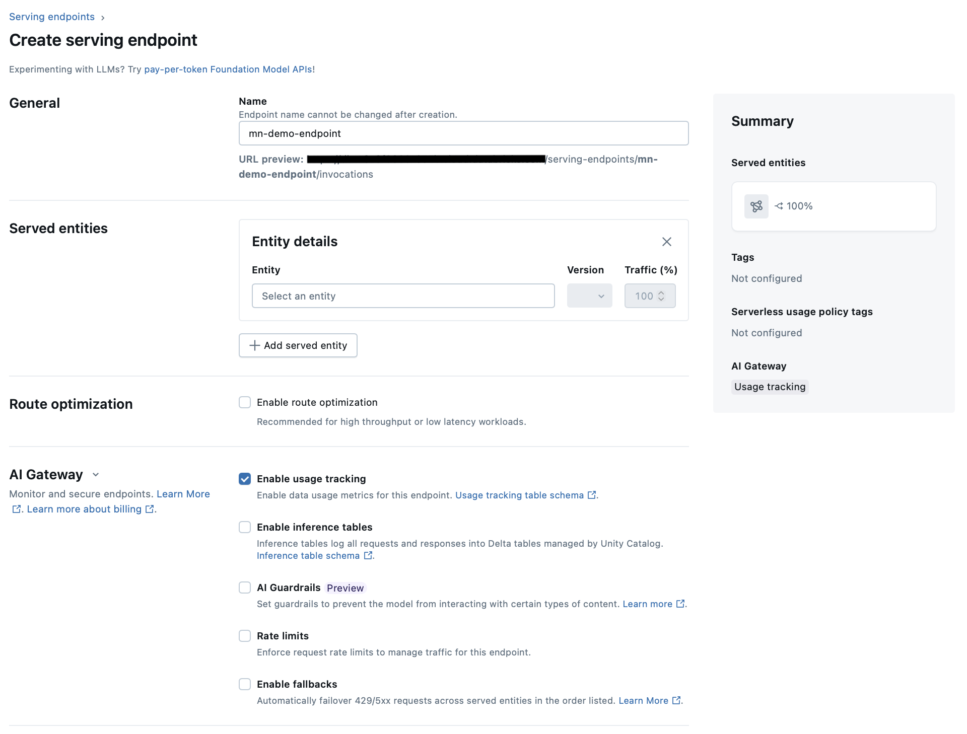 Endpoint Options